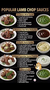 🐑🔥 Love lamb chops? It’s time to level up your dinner game! Lamb is delicious on its own, but the perfect sauce takes it from "good" to "gourmet restaurant quality" instantly. Whether you prefer classic and fresh, rich and savory, or bright and herbaceous, we have the perfect pairing for your next rack of lamb. Save this post for later! Here are the full recipes for the 5 most popular lamb chop sauces shown in the image below: 👇👇👇 🌿 1) Classic Mint Sauce The traditional, tangy contrast to 