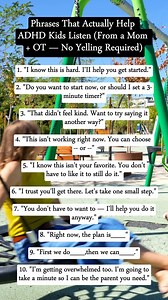 As a parent of an ADHD child, one thing becomes clear very quickly: the words we choose in hard moments can either fuel the fire… or calm the storm. ADHD kids don’t need louder reactions — they need guidance, structure, and language that supports regulation rather than overwhelm. Here are phrases that genuinely help them feel safe, supported, and capable: ✅ “I know this is hard. I’ll help you get started.” Task initiation isn’t about motivation — it’s a cognitive skill. Your presence bridges the