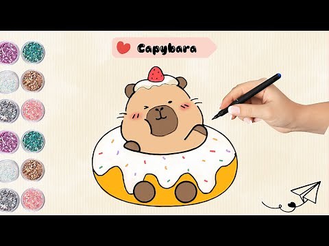 Vẽ chibi capybara - Draw a chibi capybara - Capybara Drawing