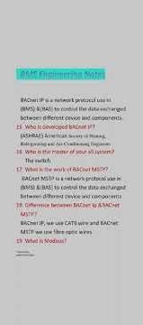 bms operator interview questions and answers ! [ building management system related]