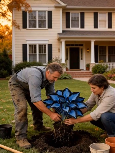 Una Planta, Gran Declaración — Hosta Azul con Bordes Negros