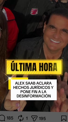 La Cacherosa on Instagram: "ALEX SAAB ACLARA HECHOS JURÍDICOS Y PONE FIN A LA DESINFORMACIÓN Alex Saab publicó una comunicación oficial de sus abogados en Italia para desmentir informaciones imprecisas y poner fin a falsas matrices de opinión de medios internacionales, detallando la realidad jurídica de su proceso y reafirmando su inocencia ante la campaña de desinformación. 📜✊🇮🇹🇻🇪 #ÚltimaHora #NoticiasVenezuela #venezolanos #Actualidad #AlexSaab @alexnsaab"