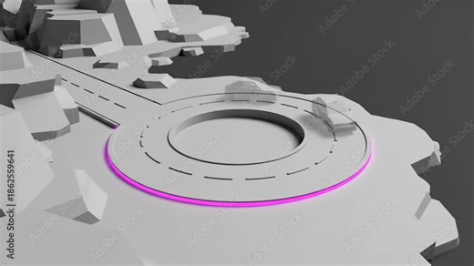 3D Animation of Cars Driving on a Circular Road Intersection.