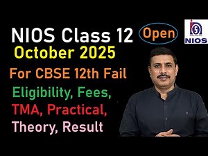 NIOS October 2025 Stream 2 Admission Full Details - Eligibility, Fees, Practical, Theory, Result