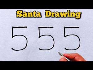 How to draw santa claus from number 55 | Amazing christmas drawing trick