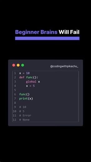 Coding with pikachu on Instagram: "Comment the answer............ #coding #codinglife #codingisfun #codingforkids #codingmemes #creativecoding #codingdays #codingpics #codingchallenge #codingfun #codingjokes #medicalcoding #learncoding #codingtips #codingproblems #codingmeme #kidscoding #coder #programming #programmers #python #development #security #websitedesign #algorithm #programminglife #programmings #programmersday"