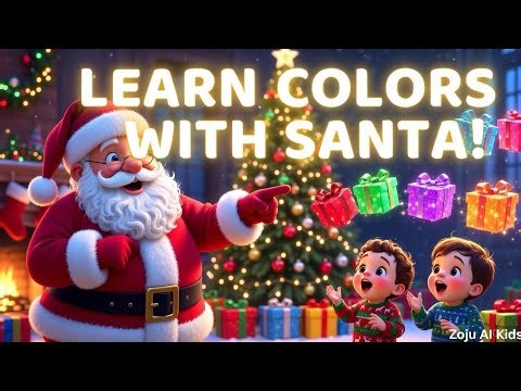 Learn Christmas Colors with Santa 🎄 Toddlers & Preschool Learning Video | Zoju AI Kids