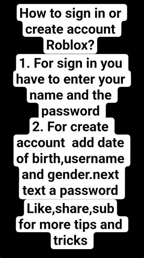 How to sign in or create account in Roblox?#Roblox#tipsandtricks #robloxservers