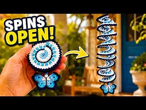 Easy Crochet Wind Spinner with Butterfly 🦋 | Evil Eye Inspired Porch Decor