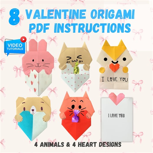 Valentine Origami Digital Instructions, Real Photo Step-by-step PDF, Printable Craft for Kids, Easy DIY Paper Folding Tutorial Fast Download - Etsy