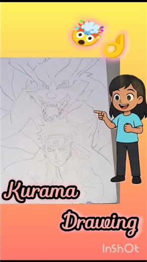 Drawing Kurama at the background #shorts#shortvideo