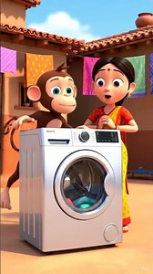 The monkey brought a washing machine for his mother #aishorts #ai