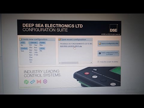 DEEP SEA ELECTRONICS (DSE). USO DEL SOFTWARE PRINCIPIANTE.