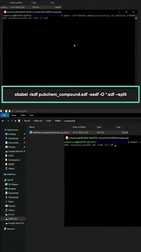 How to Split the Single SDF with many compounds to Multiple individual SDF files ? #SplitSDF #obabel