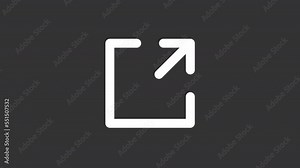 Animated redirect white line ui icon. External link. Seamless loop HD video with alpha channel on transparent background. Isolated user interface symbol motion graphic design for night mode Stock Video