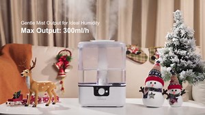 CHIVALZ Humidifiers for Bedroom Large Room Home, 6L Cool Mist Humidifier for Baby and Plant, Oil Diffuser, Top Fill Humidifier with Night Light, Quiet 23dB, Up to 26H, White 1Pack