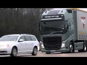 Volvo Trucks emergency braking system test