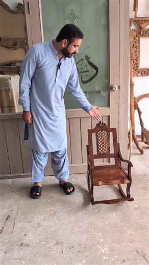 Handcrafted Sheesham Wood Baby Rocking Chair! 🪵✨ Premium carving by Dastakar Furniture. #Woodwork