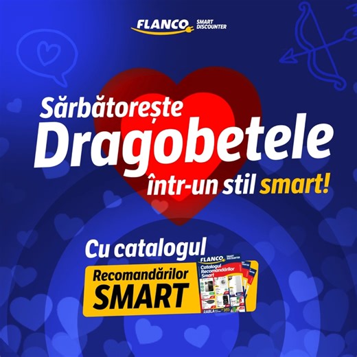 104 reactions | Dacă pe 14 februarie cadoul tău nu a fost pe măsura așteptărilor, mai ai o încercare!   Cu discounturile din Catalogul Recomandărilor Smart, surprinde-ți de Dragobete persoana dragă cu un cadou memorabil. Sărbătorește iubirea într-un stil smart  https://bit.ly/flanco_dragobete-in-stil-smart | Flanco Smart Discounter | Facebook