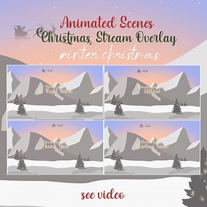 Christmas Stream Overlay Scenes, Winter Christmas Complete Streaming Scenes, Animated Screens, Overlay Set - Etsy