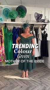 Trending Now: Mother of the Bride in Green Make a statement in this stunning fit-and-flare style, available in six gorgeous shades of green—the colour of the season. The youthful Bardot neckline beautifully frames the shoulders, while the cinched waist creates an effortlessly flattering silhouette. Sizes 8–32 | Designed to flatter every figure #motherofthebridedress #motherofthegroom #mumofthebride #motherofthebridedresses #weddingoutfits #weddingoutfitinspo | Rebecca Jaynes Exclusive Bridalwear