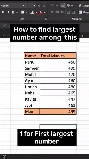 How to Find Largest Number in Excel