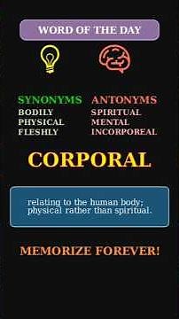 Corporal: The Word for the Physical Body 💪 A Formal & Legal Adjective