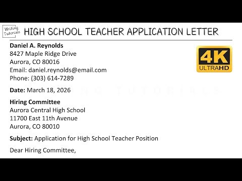How To Write High School Teacher Job Application Letter with Sample & Explanation | Writing Tutorial