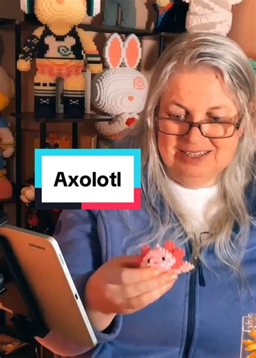 Axolotl and 12 Mini Block Water Creatures