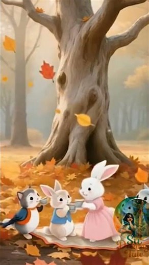 autumn🍁🍂🐥🐈🐇☕🥣 #cute #cartoon #autumn #storytime