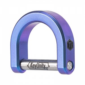 Key Unity Titanium D Ring Key Shackle, D Shape Key Ring Horseshoe Clasp for Car Fob, DIY Leather Key Organizer Keychain KA17(Blue, m)