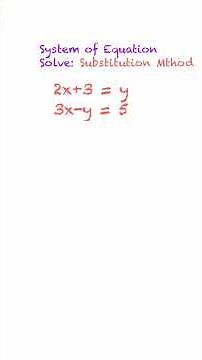 System of Equations: Substitution Method #8thgrademath #maths #algebra