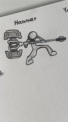 sam speed arts ⚡ on Instagram: "How to draw body with (Gun, Hammer, Yoyo) #drawing #tutorial #stickman #fyp"