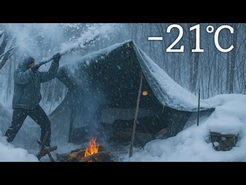 Surviving a Deadly Blizzard at 21°C | Frozen Wilderness Tent Survival
