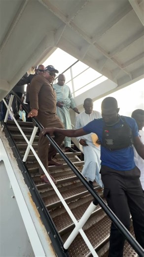 H.E Talib Ahmed Bensouda coming down from d ferry🇬🇲🇬🇲❤️ #umc #fyopppppppppppppppppppp #fypp