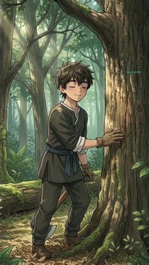 Peaceful Morning Wood Cutting 🌲 | Anime ASMR Relaxing Short #shorts