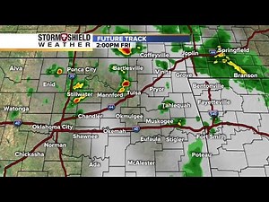 Future track radar shows the potential for severe weather, storms in northeast Oklahoma Friday