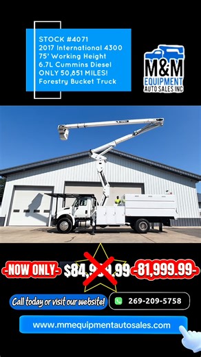  2017 International 4300 Chip Dump Bucket Forestry Truck  Terex XT...