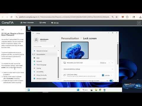 CompTIA A+ 12.1.8 Lab | Require a Screen Saver Password | Step-by-Step Guide