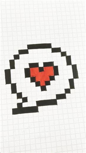 Love Pixel Art Drawing | Easy Heart Message Tutorial #shorts