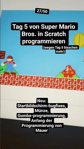 Tag 5 von Super Mario Bros. in Scratch programmieren (schon 5!) #mario #fypシ #tysm #random #scratch
