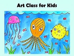 OCEAN CREATURES Under the Sea | Kid's Video Art Lesson Drawing & Watercolor Painting Project | EASY Beginners and Homeschool Art Class - Etsy