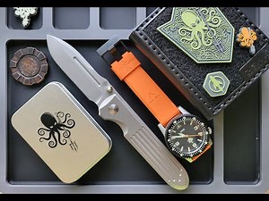 Promethius Design Werx SPD Invictus-SP Magnacut Knife, I love that little kraken and his trident.