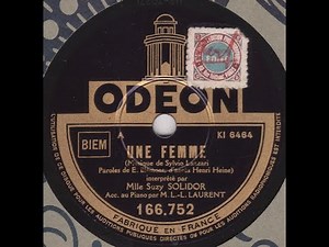 Suzy Solidor " une femme " 1934
