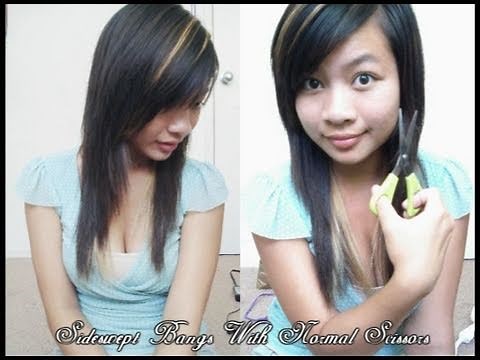 How to Cut Side Bangs with Regular Scissors Hair Tutorial l Cut Side Swept Bangs/Fringe at Home