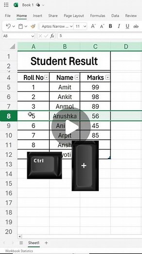 STP Computer Education | Excel Row Trick #exel #trick | Instagram