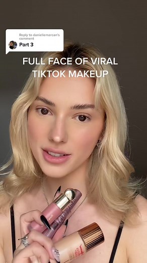 Reply to @daniellemarcan part 3 of trying a full face of makeup that went viral on tiktok #makeup #beauty
