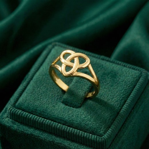 14K Gold Infinity Interlocking Trinity Ring, Minimal Modern Jewelry for Women - Etsy