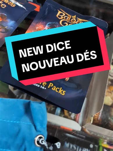 Une belle nouveautée!! Baldur's Gate Treasure pack! Pack Trésor de Baldur's Gate ! Contains: 1 random D20; 1 ability coin; 1 dice bag Contient : 1 dé à 20 faces aléatoire ; 1 jeton de capacité ; 1 sac à dés #dés #baldursgate #fyp #dice #gamestore