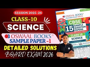 Oswaal Science Sample Paper 1 Class 10 CBSE Science Sample Paper Solutions Board Exam 2025